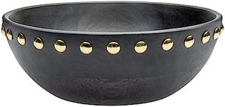 Godinger Black Metal and Wood Bowl, for Snacks & Fruits, 8x8