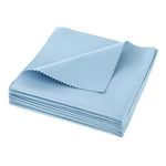 Teaaha 4 PCS Sky Blue Microfiber Cleaning Cloth for Brass and Woodwind Instruments, Guitar, Violin, Piano, Trumpet, Lenses, Screen