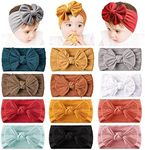 12 Pack Baby Nylon Headbands Hairbands Hair Bow Elastics, Newborn Head Bands Infant Toddler Hairbands, Bows Child Hair Accessories for Baby Girls Newborn Infant Toddlers Kids