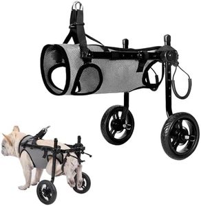 UIQELYS Fauteuil roulant pour petits chiens - Gris - Léger - Avec pattes arrière handicapées - Chariot réglable avec roues pour pattes arrière
