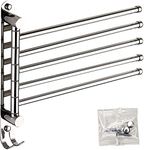 Swing Out Towel Rail, Bathroom Towel Rail 5-Arm Swivel Towel Holder Wall Mounted Towel Rack Holder SUS304 Stainless Steel Polished Finish