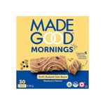 MadeGood Mornings Soft Baked Breakfast Bars, Blueberry, 30g (30 Count) Gluten Free Snacks