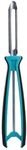 Linden Sweden Soft Grip Peeler - Turquoise | Rust Resistant Vegetable Peeler with Ergonomic Handle for Safety and Control | Dishwasher Safe Potato Peelers Made In Sweden | 6.5”