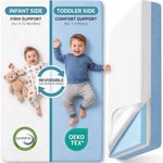 DeerFable Dual Sided Baby Crib Mattress, 5 Inch Thick Soft & Firm Memory Foam Breathable Toddler Mattress, 4 in1 Standard Baby Bed Mattresses with Removable Washable Cover 52x27.6x5 - Blue