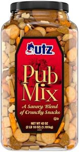 Utz Pub Mix, 42 Oz. Barrel, Savory Snack Mix with a Blend of Crunchy Flavors for a Tasty Party Snack, Resealable Container, Trans-Fat Free and Kosher Certified