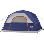 CAMPROS CP Tent 8 Person Camping Tents, Waterproof Windproof Family Dome Tent with Rainfly, Large Mesh Windows, Wider Door, Easy Setup, Portable with Carry Bag (Blue)