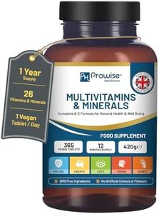 A-Z Multivitamins & Minerals I 365 Vegan Tablets (1 Year Supply) I 26 Essential Active Vitamins, Minerals & Micronutrients for Men and Women I Made in The UK by Prowise Healthcare