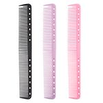 MEISH 3 Pieces Cutting Comb Hair Fine Tooth Comb Standard Teeth Clipping Comb Hair Styling Comb for Hair Barber Salon Hair Care Tools(3 Color)