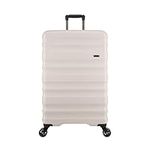 ANTLER Clifton Suitcase - Size Large, Taupe | Beige 132L, Super Lightweight, Hard Shell Case for Travel & Holidays | Spinner Luggage with 4 Wheels, Expandable Zip, Twist Grip Handle & TSA Lock