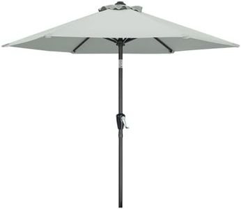 MASTERCANOPY Ombrello da patio per tavolo da mercato all'aperto -8 costole (9 m, grigio chiaro)