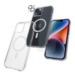 Case-Mate [3 in 1] Protection Pack - iPhone 14 Case (Tough Clear), Tempered Glass & Lens Protector- 15ft Drop Protection, Compatible with MagSafe & Wireless Charging - Shockproof, Slim, Anti Yellowing