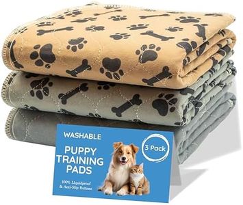 MAGNUS CREATIONS: Reusable Puppy Training Pads, (3-Pack) Washable Dog Pads, Very Absorbent Pet Mat Pee Pads for Dogs, Quick Drying Pads for Travel, Car, Home, Medium and Large Dogs (76 x 91 cm)