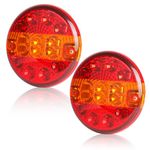 AOHEWEI 2 Pcs LED Trailer Tail Light Round Truck Tail Lamp Brake Light Indicator Waterproof 12V 24V for Trailer Truck Caravan