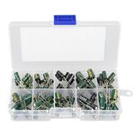 100PCS 10v-63v 10uf-470uf Audio Electrolytic Capacitors, Electrolytic Capacitor Assortment Kit Box for TV/Car Audio/Projects