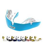 Opro New Instant Custom-Fit Mouth Guard, Dentist Mouthguard, Revolutionary Fitting Technology for Ultimate Comfort, Protection and Fit for Football, Wrestling, Boxing, Hockey (Sky Blue, Adult)