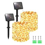 FFZZKJ Solar Lights Outdoor Garden Waterproof Total 240LED 12Mx2 Pack Outdoor Solar Lights for Garden Patio Balcony Terrace Veranda Tree, Warm White