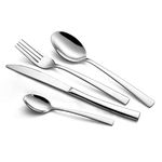 WUJO Cutlery Set, Stainless Steel Dinner Set, 48 Piece Dinnerware/Tableware/Silverware Set Service for 12 Person, Include Knife/Fork/Spoon/Teaspoon, Mirror Polished