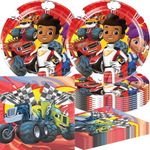 Chuntianli 40Pack Blaze and The Monster Party Supplies include 20 plates, 20 napkins for the Blaze Birthday party Decoration