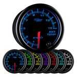 GlowShift Black 7 Color 1500 F Pyrometer EGT Gauge by GlowShift