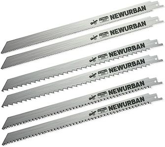 NEWURBAN 6 Pack Stainless Steel Reciprocating Saw Blades for Frozen Meat Bone Food Cutting 12 in (300mm) / 3TPI - 2 pcs / 8TPI - 2 pcs / 10TPI - 2 pcs