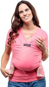 CuddleBug Écharpe de Portage Facile à Enfiler - Porte Bébé Naissance Multifonctionnel Pour les Bébés Jusqu’à 16 Kg - Écharpe de Portage Sling Mains Libres - Couverture de Portage (Rose/Pink)