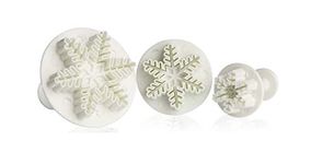 RKPM HOMES 3-Pieces DIY Cake Plunger Cutter Molds Sugarcraft Cake Decorating, Snowflake 2 Type