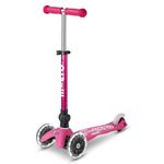 Micro Kickboard - Mini Deluxe Foldable LED Scooter, 3-Wheeled, Lean-to-Steer, Swiss-Designed Micro Scooter with LED Light-Up Wheels, for Kids Ages 2-5 (Pink)