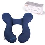 KAKIBLIN Baby Travel Pillow, Baby Neck Pillow baby head support for car seat, baby neck support pillow for car seat,pushchair, Dark Blue