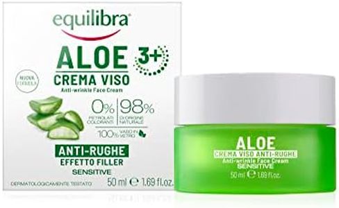 equilibra Viso, Aloe Crema Viso Anti-Rughe, Crema Viso Effetto Filler a Base di Aloe Vera e Aloe 3+, Crema Antirughe Adatta a Pelli Sensibili, Contrasta i Segni del Tempo, Azione Levigante, 50 ml