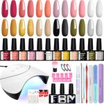 Gel Nail Polish Starter Kit, Phoenixy 12 Colours Soak off Gel Nail Polish Set with 36W Nail Lamp 8ml Gel Nail Kit Autumn Gifts for Women