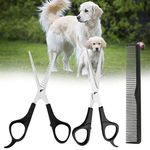 Hot Hairs Stainless Steel Professional Pet Grooming Scissors Kit Set for Dog Cat Grooming Thinning Shears and Comb for Long Short Hair for Dog Cat 3 pcs