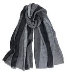 GERINLY Mens Scarf Long Fashion Scarves for Men Black Striped Scarf écharpes Men Winter Scarf for Christmas Gift