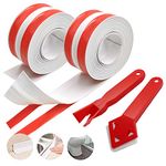 SNAIL GARDEN 2 Rolls Bath Sealant Strip, Acrylic Adhesive Caulk Strip with 2-Strips Tapes, Waterproof Sealant Tape with 2Pcs Caulking Tools for Bathroom,Kitchen,Toilet,Wall Corner