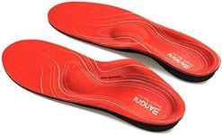 3ANGNI orthotic Insole High Arch Foot Support Soft Medical Functional insoles, Flat Feet,Plantar Fasciitis,Feet Pain, Foot Valgus For Unisex, Red, Mens 9-9 1/2 | Womens 11-11 1/2(11.02 Inches)(280MM)