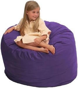 ULTIMATE SACK 3ft Bean Bag Chair, Oversize Bean Bag Chair for Adults, Comfy Chair Bean Bag Couch Lounge Sofa Loveseat Furniture | Purple Suede