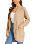 disi Womens Loose Open Front Cardigan Long Sleeve Casual Lightweight Wallfe Knit Sweaters Coat with Pockets