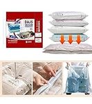 Vacuum Storage Bags - 6 Pack Large Size (80 x 60cm). Compressed Reusable Storage Bags with Zip & Pump for Bedding, Double Duvet, Pillows, Quilt, Clothes, Dress, Coats, Curtains, Blankets, ect.