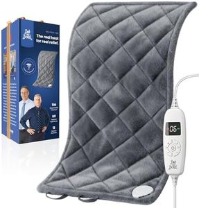 BOB AND BRAD Far Infrared Heating Pad Electric, Weighted Heating Pad with 6 Heating Levels, Auto-Off Timer and Snug-Fit Adjustable Belt Christmas Birthday Gifts for Women and Men 12"x24" Gray