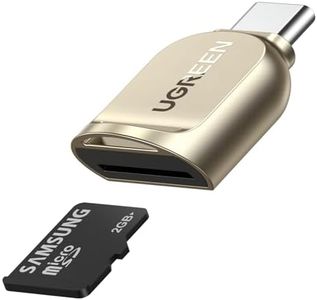 UGREEN TF Card Reader Portable USB C Micro SD Card Adapter Type C OTG External Memory Card Adaptor for Micro SD/SDXC/SDHC Compatible with iPhone 16/15/Plus/Pro Max Galaxy S24 MacBook Air iPad (Gold)