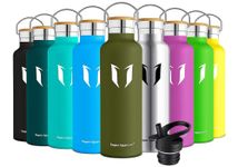 Super Sparrow Water Bottle Stainless Steel - 1000ml - Vacuum Insulated Metal Water Bottle - Standard Mouth Flask - BPA Free - Straw Water Bottle for Work, Gym, Travel, Sports