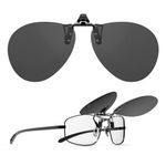 Goiteia Polarized Flip up Clip on Sunglasses over Prescription Glasses for Fashion Men Women(Grey lenses)