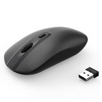 cimetech Wireless Computer Mouse, 2.4G Slim Cordless Mouse Less Noise for Laptop Ergonomic Optical with Nano Receiver USB Mouse for Laptop, Deskbtop, MacBook (Black)