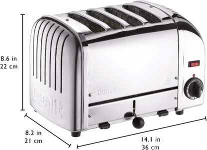 Dualit Classic 4-Slice Toaster – Stainless Steel, Retro Design