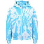 A2Z 4 Kids Girls Boys Classic Plain and Tie Dye Print Soft Fleece Full Zip-Up Hooded - Zipper Tie Dye Blue 13