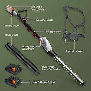 VonHaus Cordless Pole Hedge Trimmer – Lightweight, Extendable