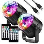 Party Lights Disco Ball WINSAFE LED Lights Sound Activated, RBG Disco Lights,Portable Light for Home Room Dance Parties Birthday Bar Karaoke Xmas Wedding Show with Remote (15MODES)