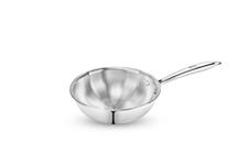 Allo CookSafe 4.5 Litre TriPly Stainless Steel Wok | Induction Friendly | Naturally Non Stick, 28Cm