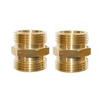 Garden Hose Connectors Garden Hose Adapters Double Male 3/4" GHT Brass Garden Hose Hex Male Fitting 2Pcs