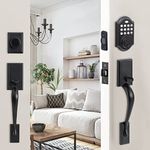 NeuType Keypad Deadbolt Electronic Keyless Entry Door Lock with Handle for Double Door, Matte Black, 50 User Codes