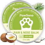 PawSono Lick-Safe Dog Paw & Nose Balm with Coconut Oil | All-Natural Paw Cream & Wax for Dry, Cracked Pads & Snouts| Paw Moisturizer & Soother, Nose Butter for Bulldogs| Horse Hoof Care (2.1 oz*2)